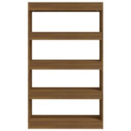 Berkfield Home Book Cabinet/Room Divider Brown Oak 80x30x135 cm Engineered Wood - Size: 80 x 30 x 135 cm - thumbnail 5