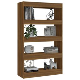 Berkfield Home Book Cabinet/Room Divider Brown Oak 80x30x135 cm Engineered Wood - Size: 80 x 30 x 135 cm - thumbnail 4