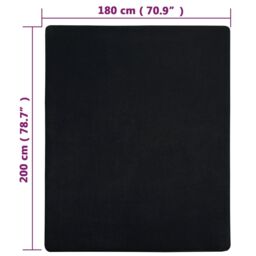 Berkfield Home Jersey Fitted Sheets 2 pcs Black 180x200 cm Cotton - thumbnail 5