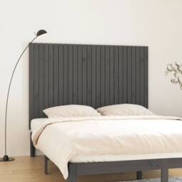 Berkfield Home Wall Headboard Grey 166x3x110 cm Solid Wood Pine - Size: 166 x 3 x 110 cm - thumbnail 2