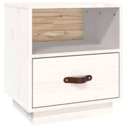 Berkfield Home Bedside Cabinet White 40x34x45 cm Solid Wood Pine - Size: 40 x 34 x 45 cm