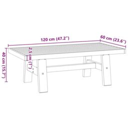 Berkfield Home Coffee Table NOAIN A-Shaped Legs 120x60x40 cm Solid Wood Pine in Brown - Size: 120 x 60 x 40 cm - thumbnail 9