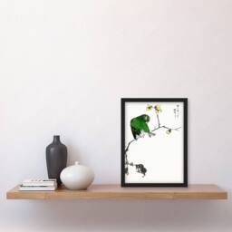 Artery8 Numata Kashu Framed Wall Art Print Fairy Pitta & Japan Allspice - Size: A4 - thumbnail 2