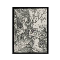 "Artery8 Joachim & the Angel Albrecht Durer Framed Canvas Wall Art Print in White - Size: W18"" x H24""" - thumbnail 1