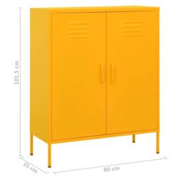 Berkfield Home Storage Cabinet Mustard Yellow 80x35x101.5 cm Steel - thumbnail 9