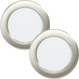 Loops 2 PACK Wall / Ceiling Flush Downlight Satin Nickel Steel 5.5W Built in LED in Metallics - thumbnail 1