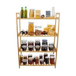 NESTLUNE 4 Tier Bamboo Shoe Rack Organiser Wooden Storage Shelves in Natural - Size: 100 cm x 15 cm - thumbnail 6
