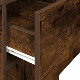Berkfield Home Durable Computer Tower Stand with Drawer Smoked Oak 30x44x74 cm in Brown - Size: 30 x 44 x 74 cm - thumbnail 8