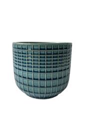 KDMD Hortus Blue Green Braga Pot 13cm H x 13.5cm Dia - thumbnail 2