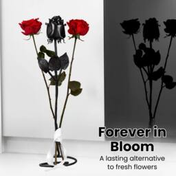 Novecrafto Forged Black Iron Rose With Stand - Gift for Wedding Anniversary - thumbnail 6