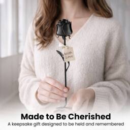 Novecrafto Forged Black Iron Rose With Stand - Gift for Wedding Anniversary - thumbnail 8