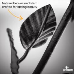 Novecrafto Forged Black Iron Rose With Stand - Gift for Wedding Anniversary - thumbnail 5