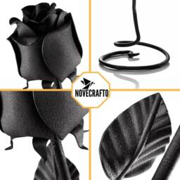Novecrafto Forged Black Iron Rose With Stand - Gift for Wedding Anniversary - thumbnail 9