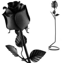 Novecrafto Forged Black Iron Rose With Stand - Gift for Wedding Anniversary