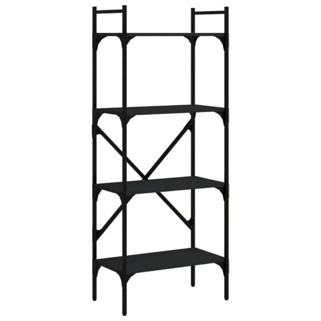 Berkfield Home Bookcase 4-Tier Black 56x31.5x138.5 cm Engineered Wood - image 1