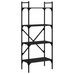 Berkfield Home Bookcase 4-Tier Black 56x31.5x138.5 cm Engineered Wood - thumbnail 1