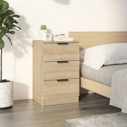 Berkfield Home Modern Bedside Cabinet Sonoma Oak 40x36x65 cm in Light Brown - Size: 40 x 36 x 65 cm - thumbnail 2