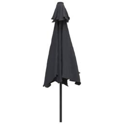 Berkfield Home Outdoor Parasol with LED Lights & Steel Pole 300 cm Black - thumbnail 6
