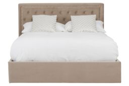 Orsina Mink Velvet Kingsize Ottoman Tufted Bed in Brown - Size: King - thumbnail 6