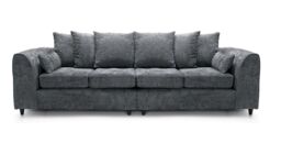 Furniture 786 Celestial 4 Seater Scatter Back Chenille Fabric Sofa in Grey - thumbnail 2