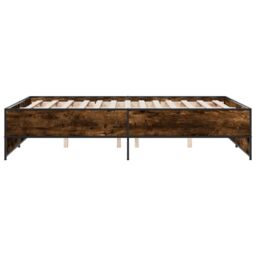 Berkfield Home Bed Frame without Mattress Smoked Oak 120x190 cm Small Double in Brown - thumbnail 5