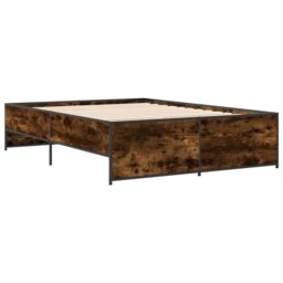 Berkfield Home Bed Frame without Mattress Smoked Oak 120x190 cm Small Double in Brown - thumbnail 6