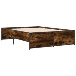 Berkfield Home Bed Frame without Mattress Smoked Oak 120x190 cm Small Double in Brown - thumbnail 3