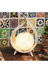 KDMD Natural Coconut Shell Lamp - Whitewash Wrapover for Cozy Ambiance in White - thumbnail 2