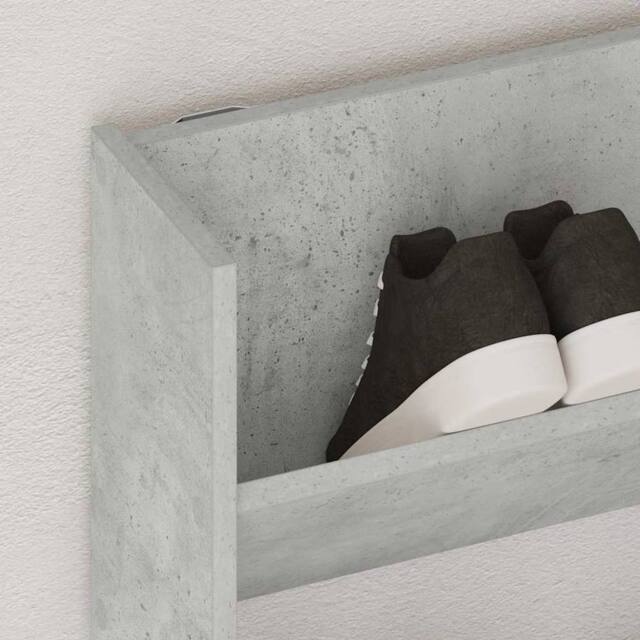 Berkfield Home Wall Shoe Cabinet Concrete Grey 80x18x90 cm Engineered Wood - Size: 80 x 18 x 90 cm - image 1