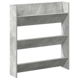 Berkfield Home Wall Shoe Cabinet Concrete Grey 80x18x90 cm Engineered Wood - Size: 80 x 18 x 90 cm - thumbnail 3