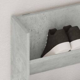 Berkfield Home Wall Shoe Cabinet Concrete Grey 80x18x90 cm Engineered Wood - Size: 80 x 18 x 90 cm - thumbnail 1