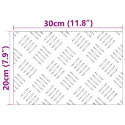 Berkfield Home Aluminium Checker Plates 4 pcs Anti-Slip 30x20 cm in Silver - Size: Medium - thumbnail 6