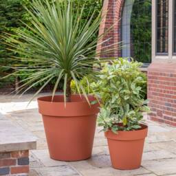 Ivyline Cleo Planter D80cm Terracotta With Wheels
