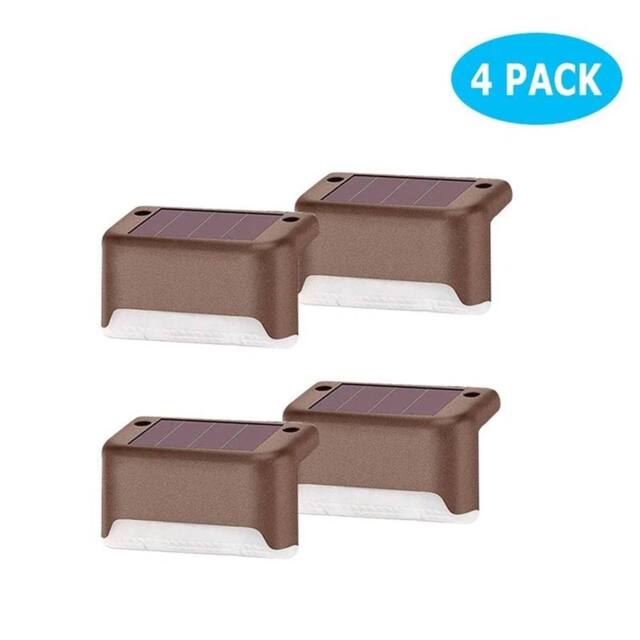 SPETLEK 4X LED Solar Ground Lights Outdoor Garden Lawn Path Decking Lamps in Brown - image 1
