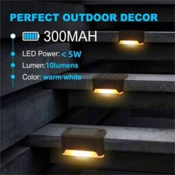 SPETLEK 4X LED Solar Ground Lights Outdoor Garden Lawn Path Decking Lamps in Brown - thumbnail 6