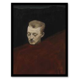 Artery8 Magnus Enckell Portrait of Bruno Aspelin Framed Wall Art Print in Red - Size: A4 - thumbnail 1