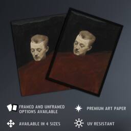 Artery8 Magnus Enckell Portrait of Bruno Aspelin Framed Wall Art Print in Red - Size: A4 - thumbnail 2