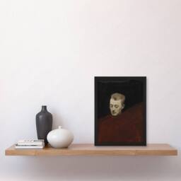 Artery8 Magnus Enckell Portrait of Bruno Aspelin Framed Wall Art Print in Red - Size: A4 - thumbnail 4