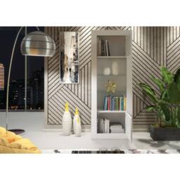 Creative Furniture Illume Display Cabinet 170cm - White with Gloss Doors - thumbnail 3
