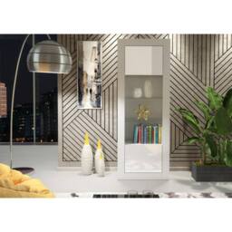 Creative Furniture Illume Display Cabinet 170cm - White with Gloss Doors - thumbnail 2