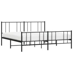 Berkfield Home Metal Bed Frame with Headboard & Footboard Black 200x200 cm - thumbnail 3
