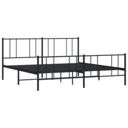 Berkfield Home Metal Bed Frame with Headboard & Footboard Black 200x200 cm - thumbnail 5