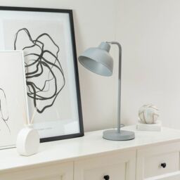 ValueLights Morris Retro Dome Metal Desk Office Table Lamp Light in Grey - thumbnail 5