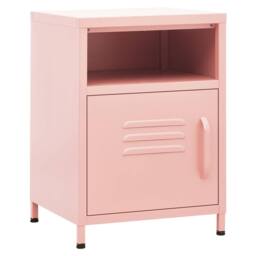 Berkfield Home Nightstand Pink 35x35x51 cm Steel - Size: 35 x 35 x 51 cm - thumbnail 1