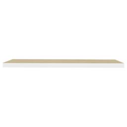 Berkfield Home Floating Wall Shelves 4 pcs Oak & White 120x23.5x3.8 cm MDF in Brown - thumbnail 6