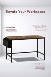 Home Discount Vida Designs Brooklyn Large Computer Desk Office Study Gaming Table in Dark Brown - thumbnail 6