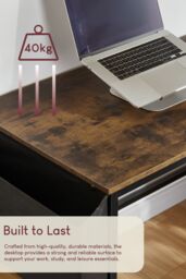 Home Discount Vida Designs Brooklyn Large Computer Desk Office Study Gaming Table in Dark Brown - thumbnail 5