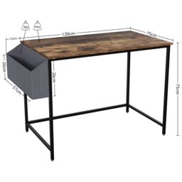 Home Discount Vida Designs Brooklyn Large Computer Desk Office Study Gaming Table in Dark Brown - thumbnail 3