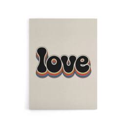 "Artery8 Love Funky Rainbow Retro Font Typography Word Canvas Wall Art Print in Beige - Size: W18"" x H24""" - thumbnail 1