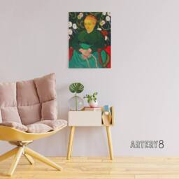 "Artery8 Augustine Roulin Rocking a Cradle Van Gogh Canvas Wall Art in Green - Size: W18"" x H24""" - thumbnail 3